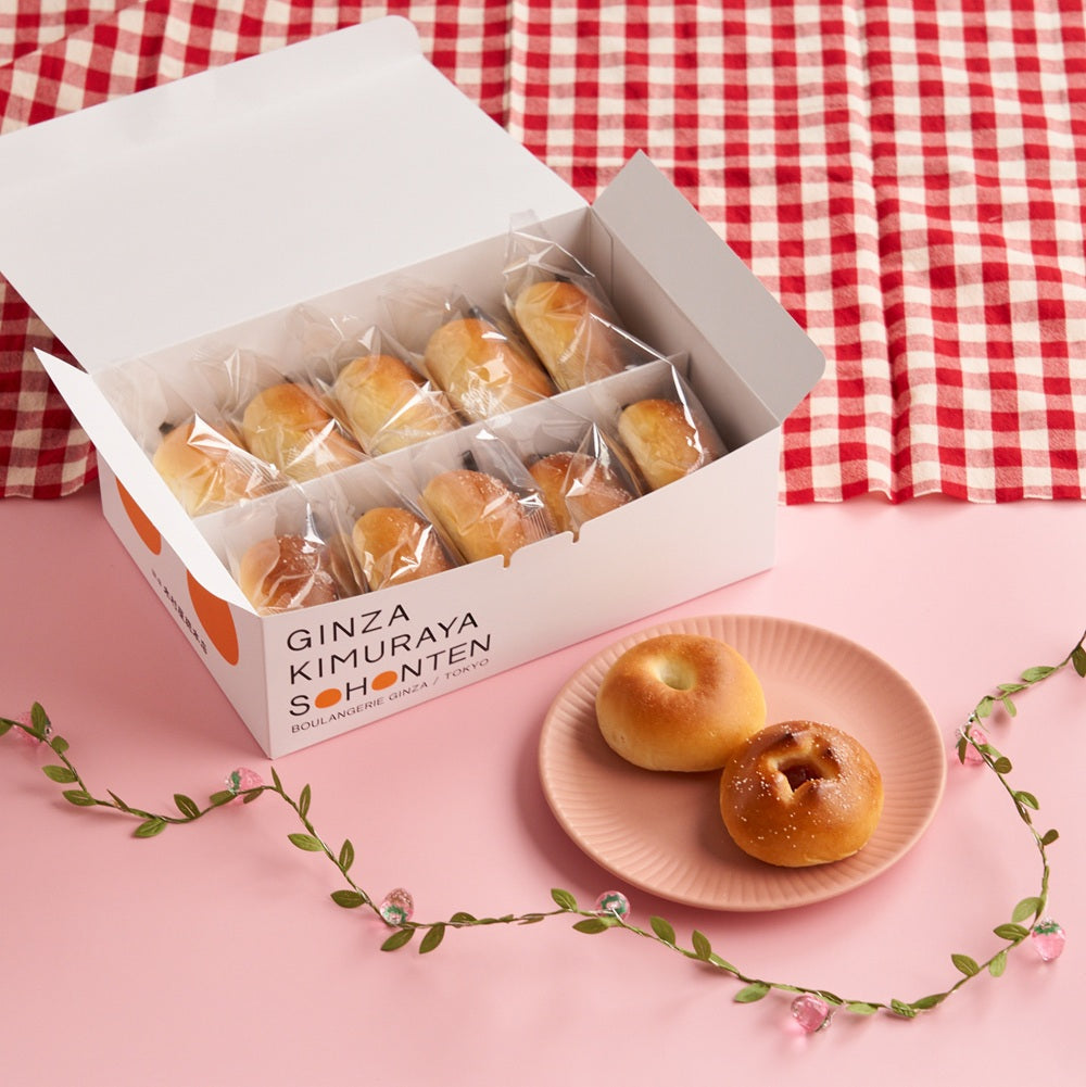 酒種あんぱん 桜・あまおう苺 10入 – 木村屋オンラインショップ